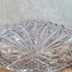Large vintage oval cut amethyst glass bowl
