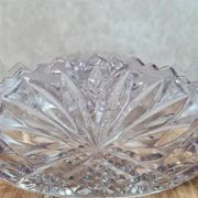 Large vintage oval cut amethyst glass bowl