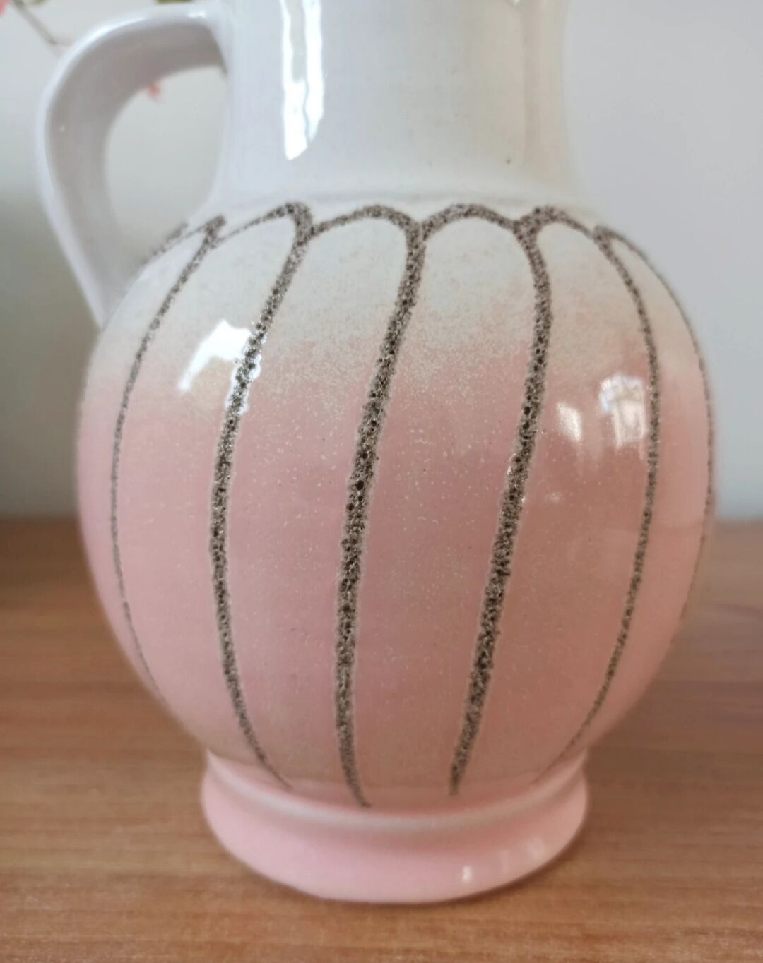 Vintage enamelled ceramic jug - Strelha GDR