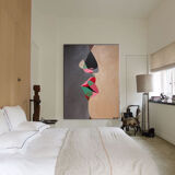 Large romantic painting The kiss 100x80cm