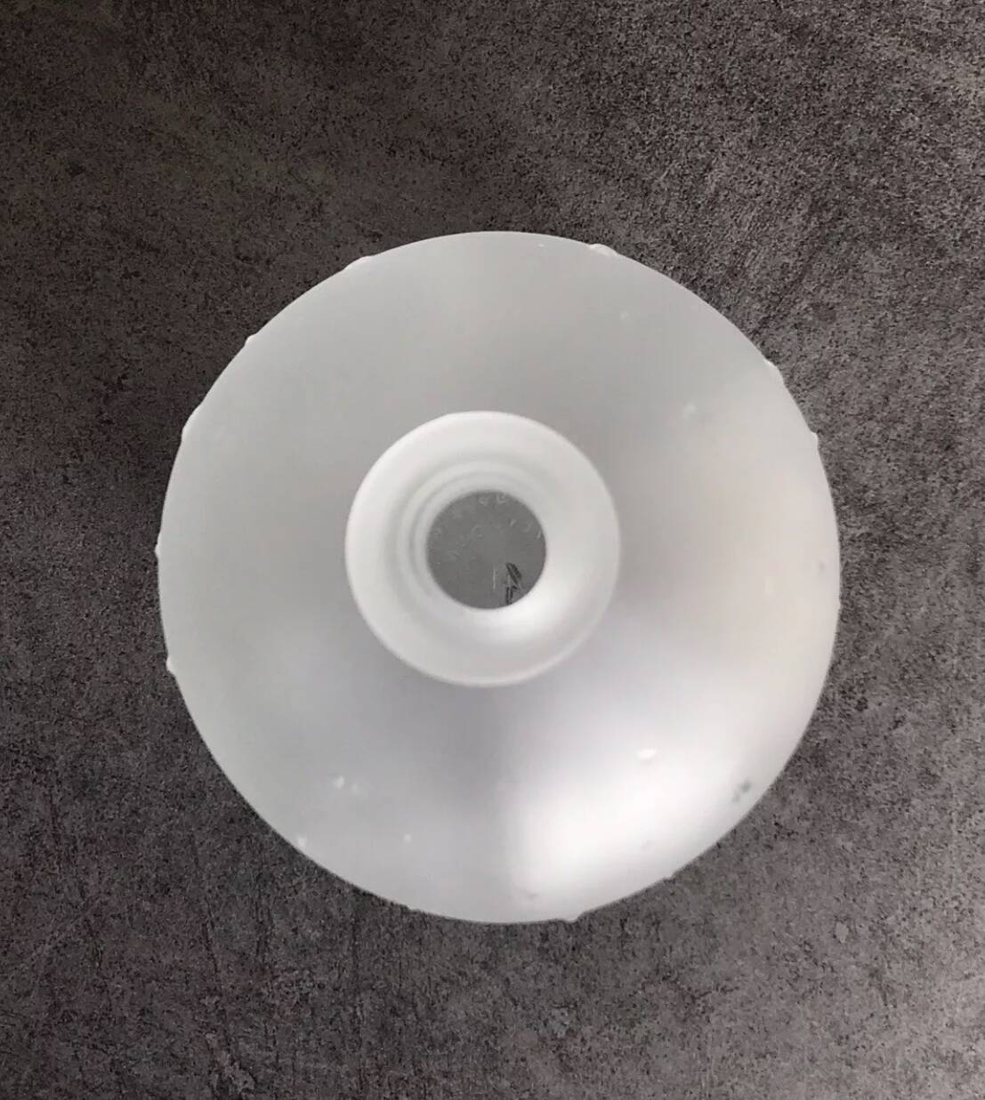 Lalique bottle in the night, frosted glass, ball shape