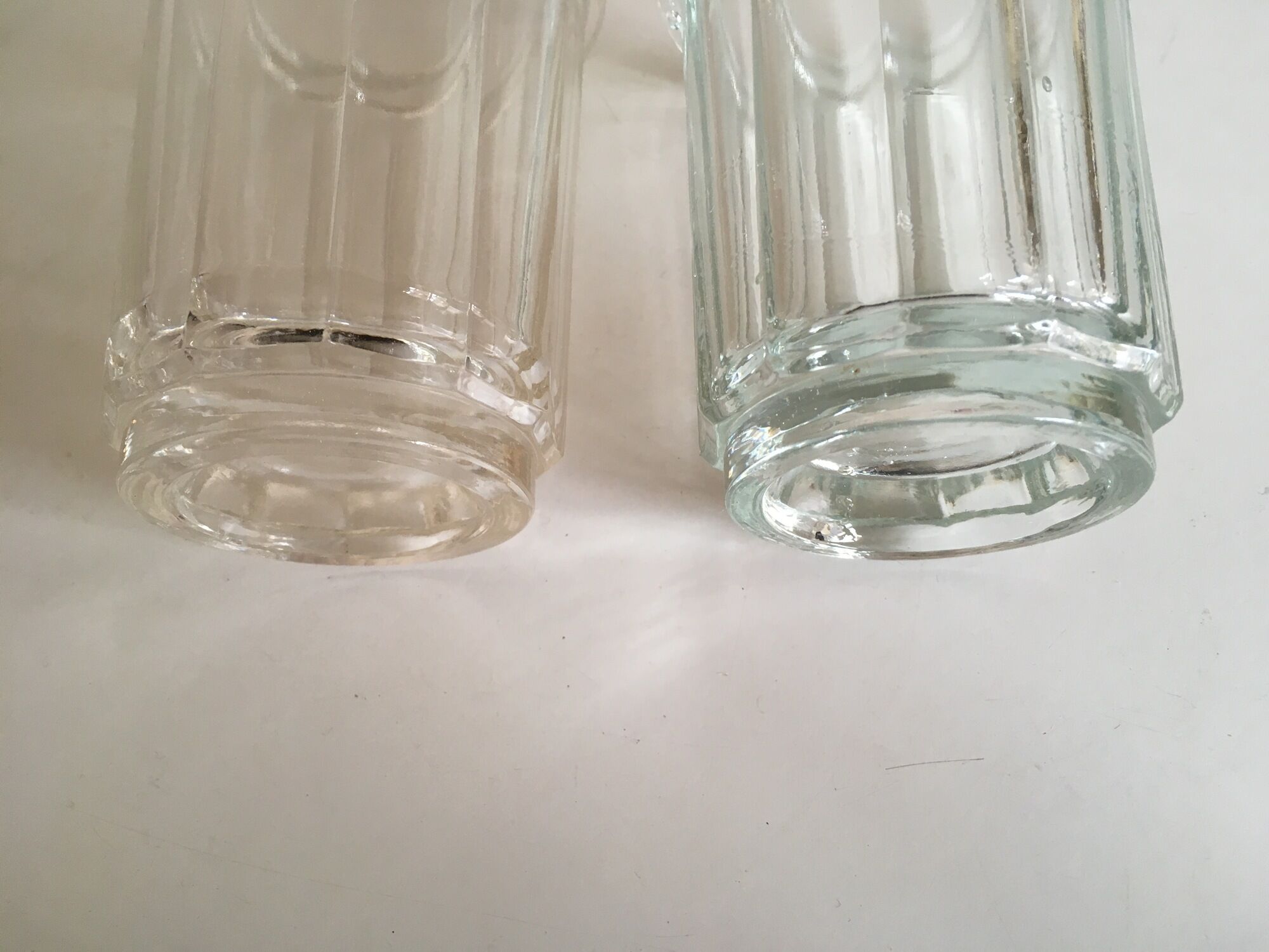 Pair of pots to jams in glass fluted on foot early 20th e