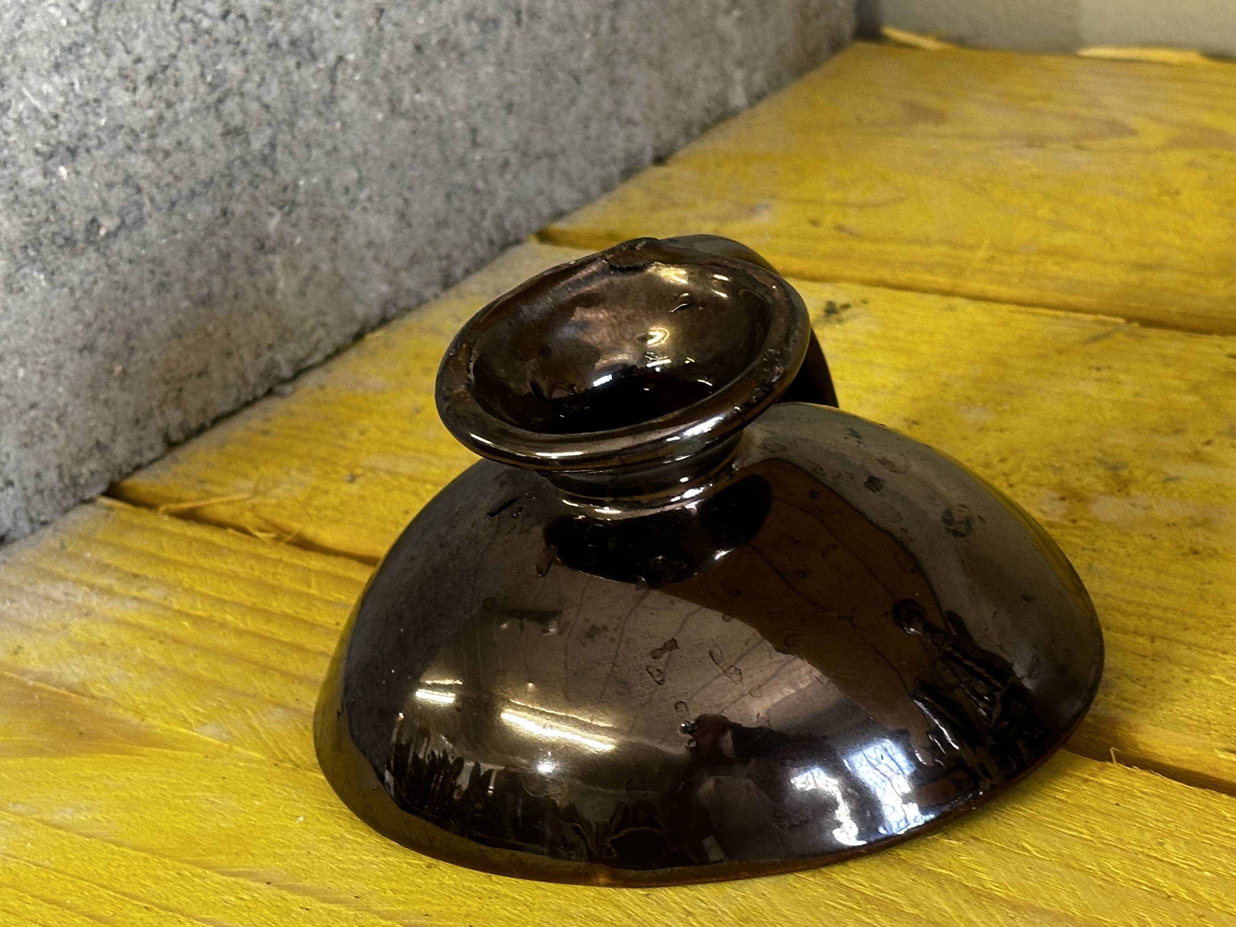 West Germany valet tray - Freeform, iridescent brown and red - 1960s