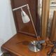 Vintage 1970s metal and frosted glass articulated lamp.
