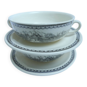 Bowls with handles and saucers Villeroy & Boch Alpina