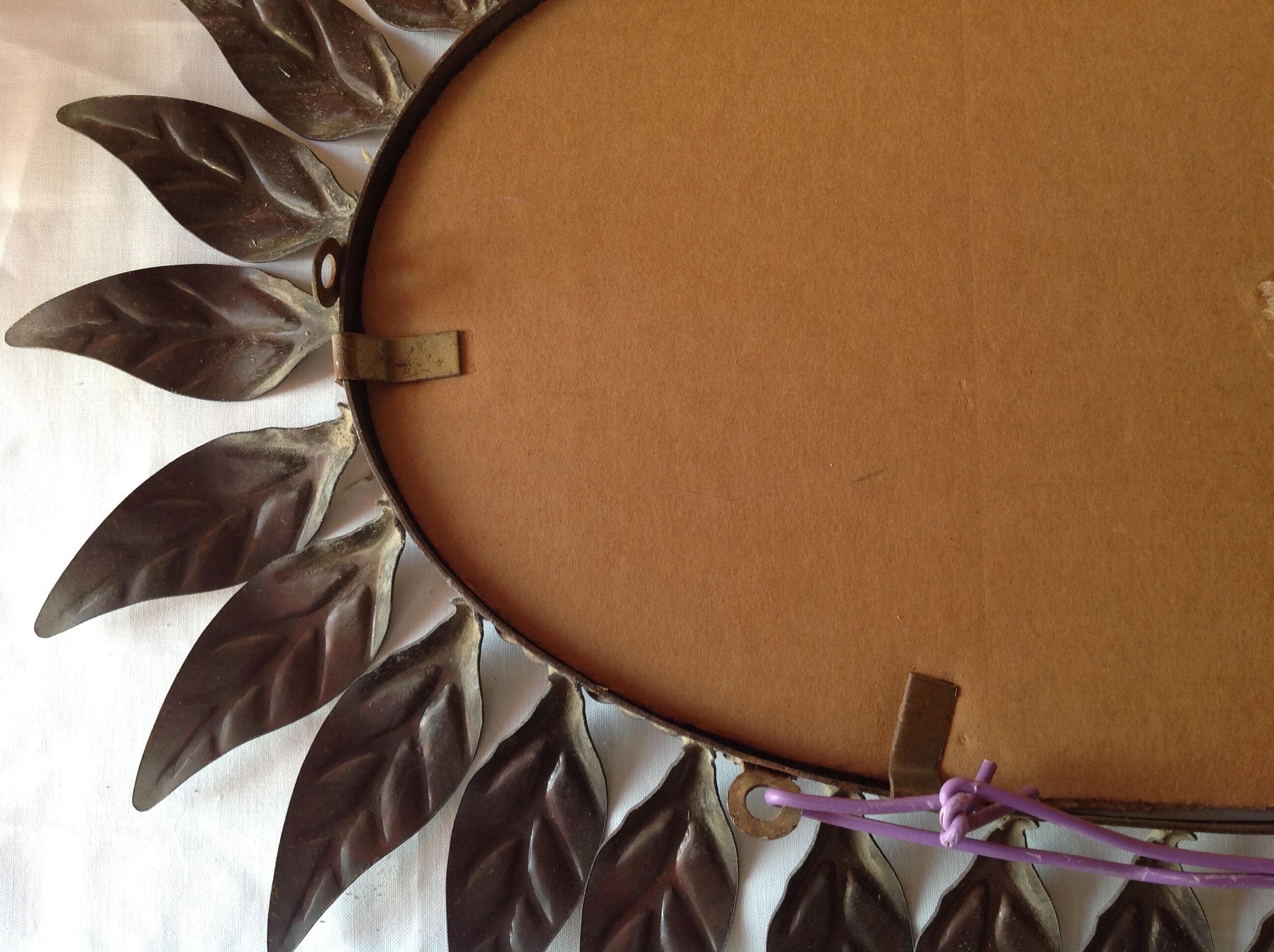 Miroir soleil original en cuivre 56x28cm