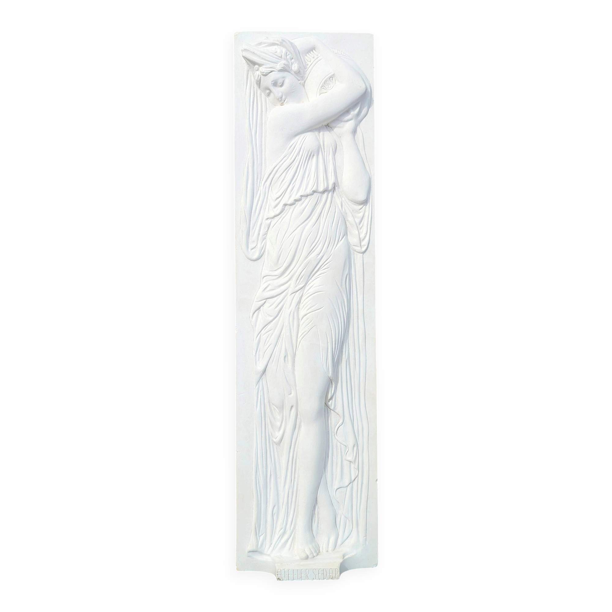Plaster bas-relief of art Nymph of the Fountain of the Innocents by Jean Goujon