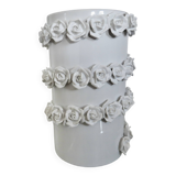 White slip ceramic vase, Italy, 1980s