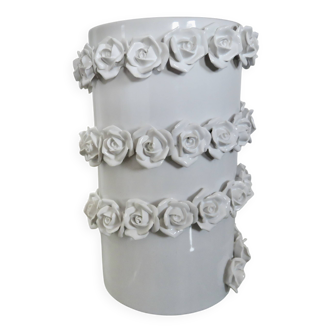 White slip ceramic vase, Italy, 1980s