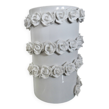 White slip ceramic vase, Italy, 1980s