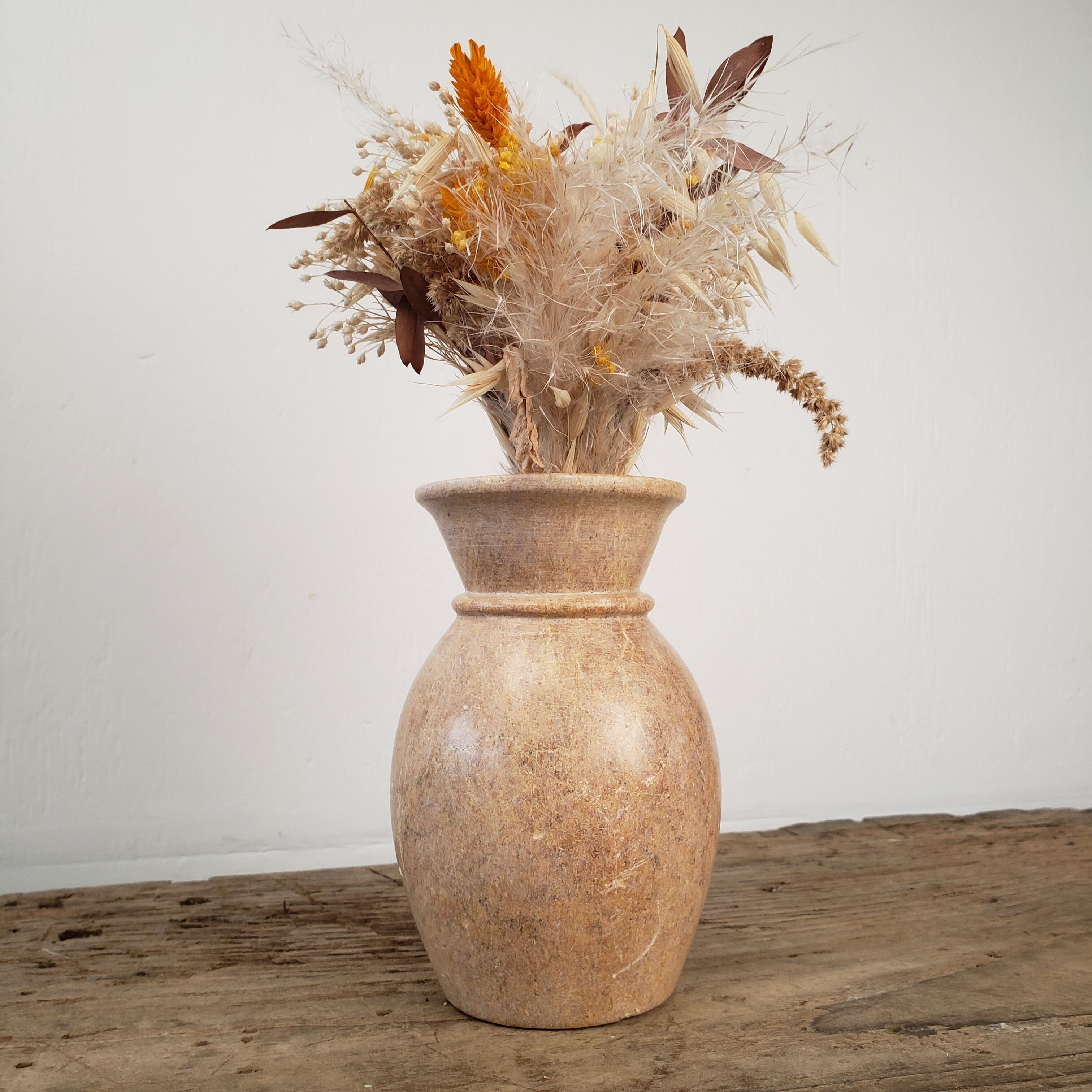 Polished stone vase