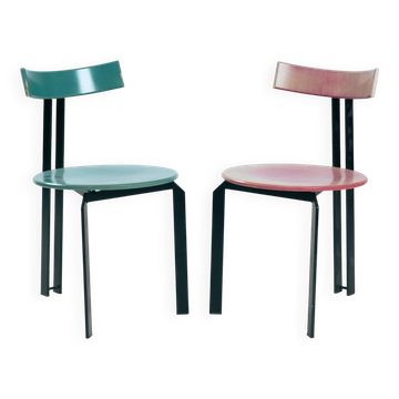 Chaise de design néo-moderne néerlandaise Harvink Zeta, ensemble de 2, années 1980