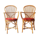 Ensemble de 2 chaises Audoux-Minnet en rotin années 60