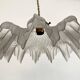 Antique tray pendant light with wavy edges in translucent twisted glass