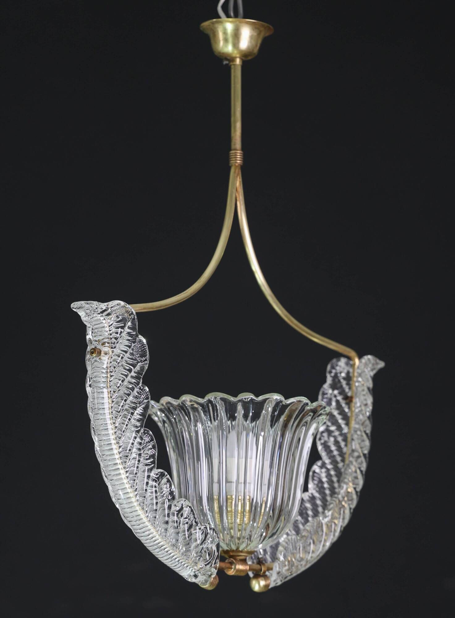 Fascinating Art Deco Pendant Murano Glass Chandelier by Ercole Barovier, 19