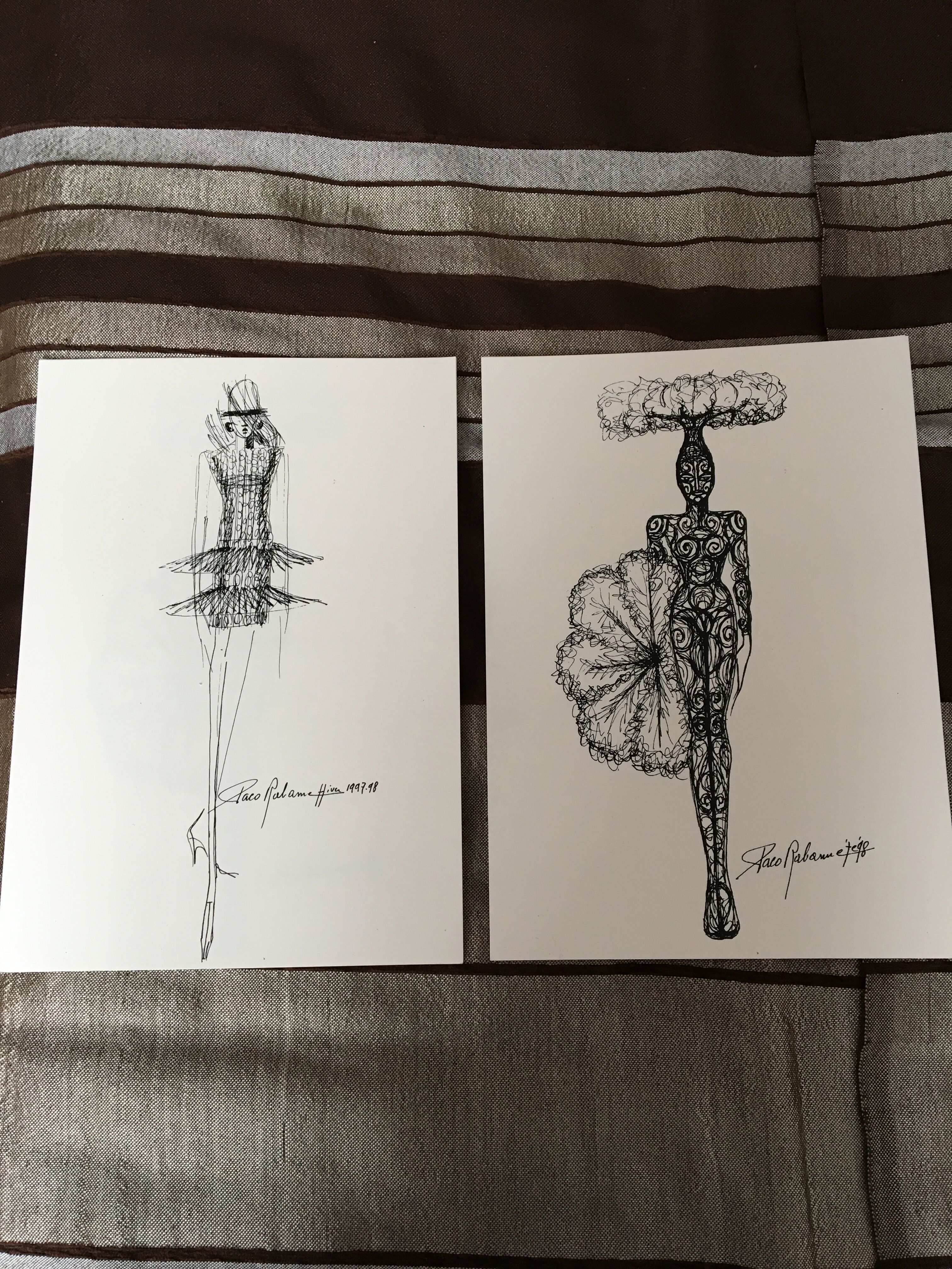 Nice press fashion illustration Paco Rabanne.  spring collection - summer 1995
