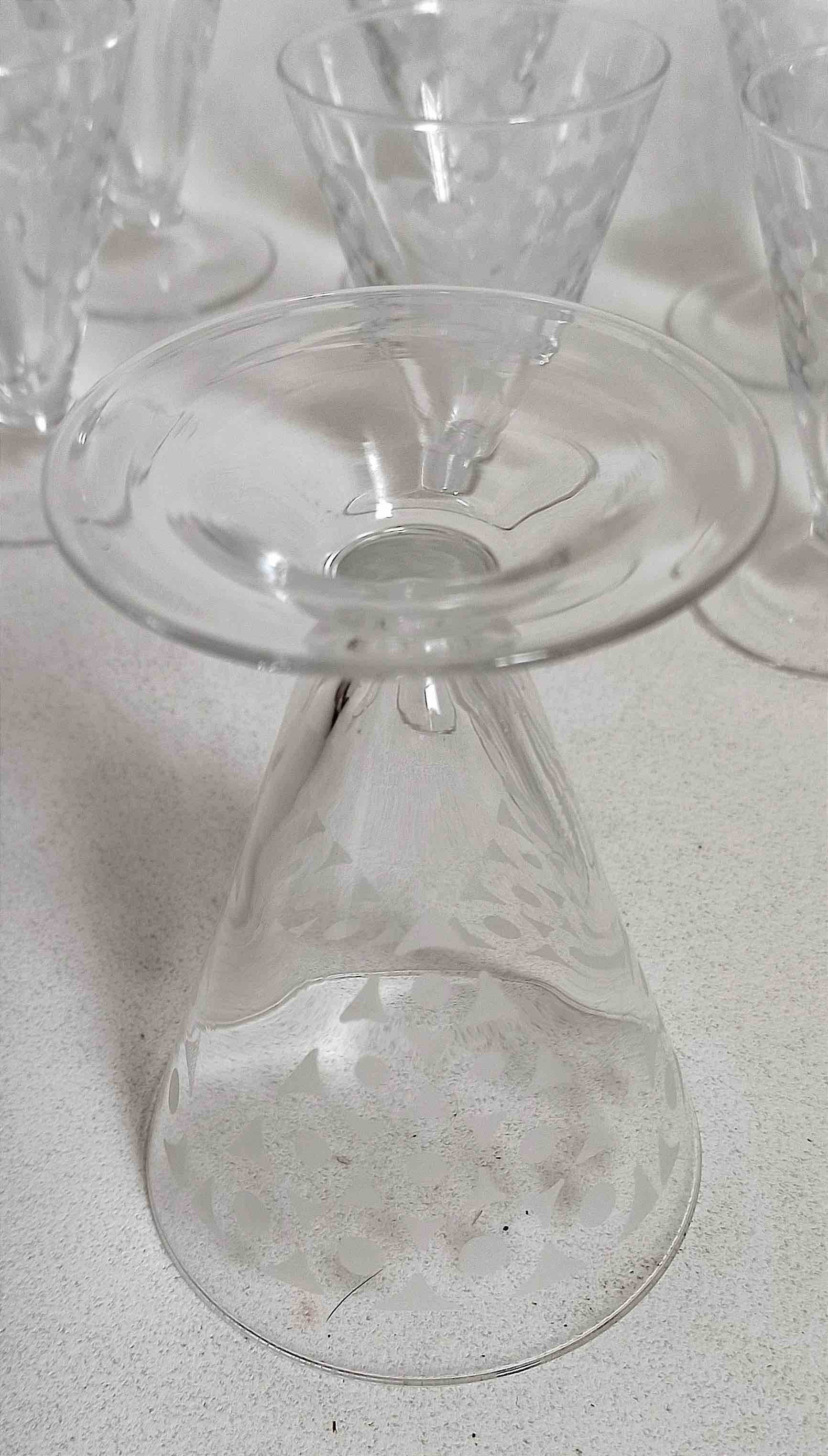 50s water glass set + 8 wine glasses