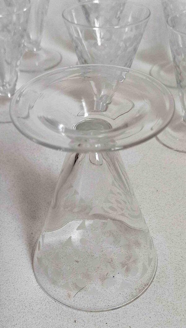 Service verres à eau + 8 verres à vin Années 50