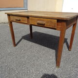 Country farmhouse table with 2 drawers