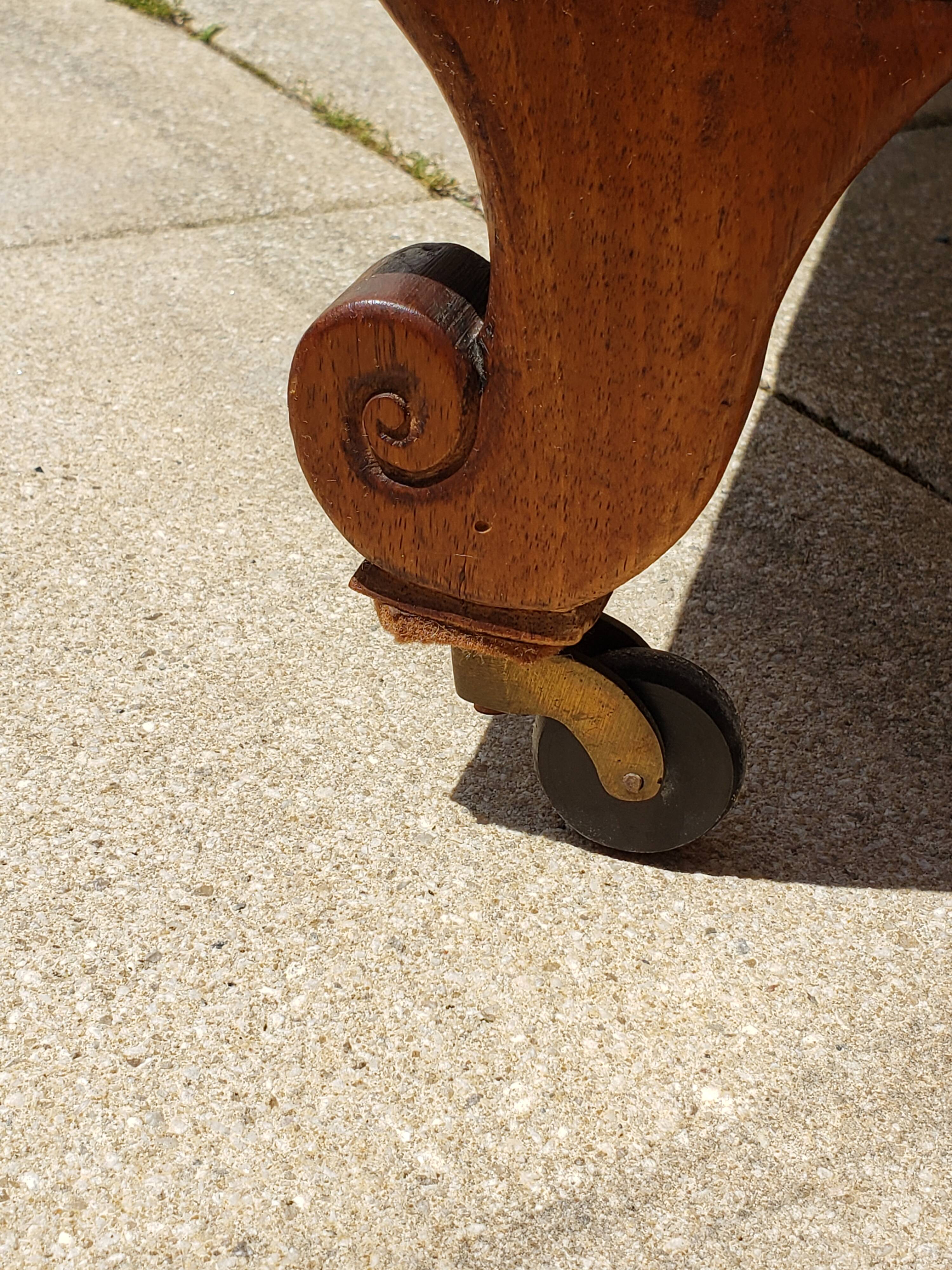 Louis-Phillipe style boat bed solid walnut