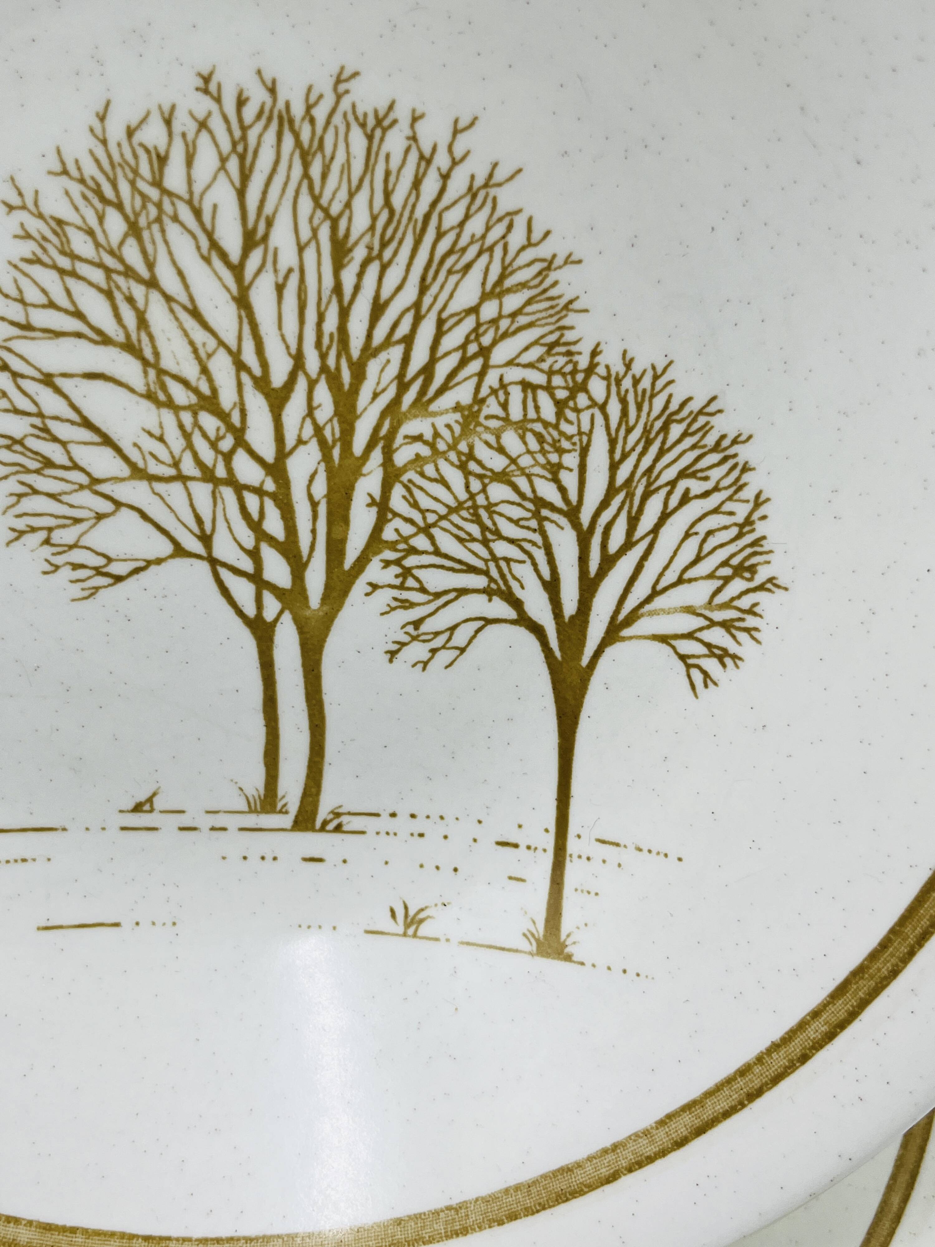 Lot 6 Deep Plates Churchill Homespun Trees