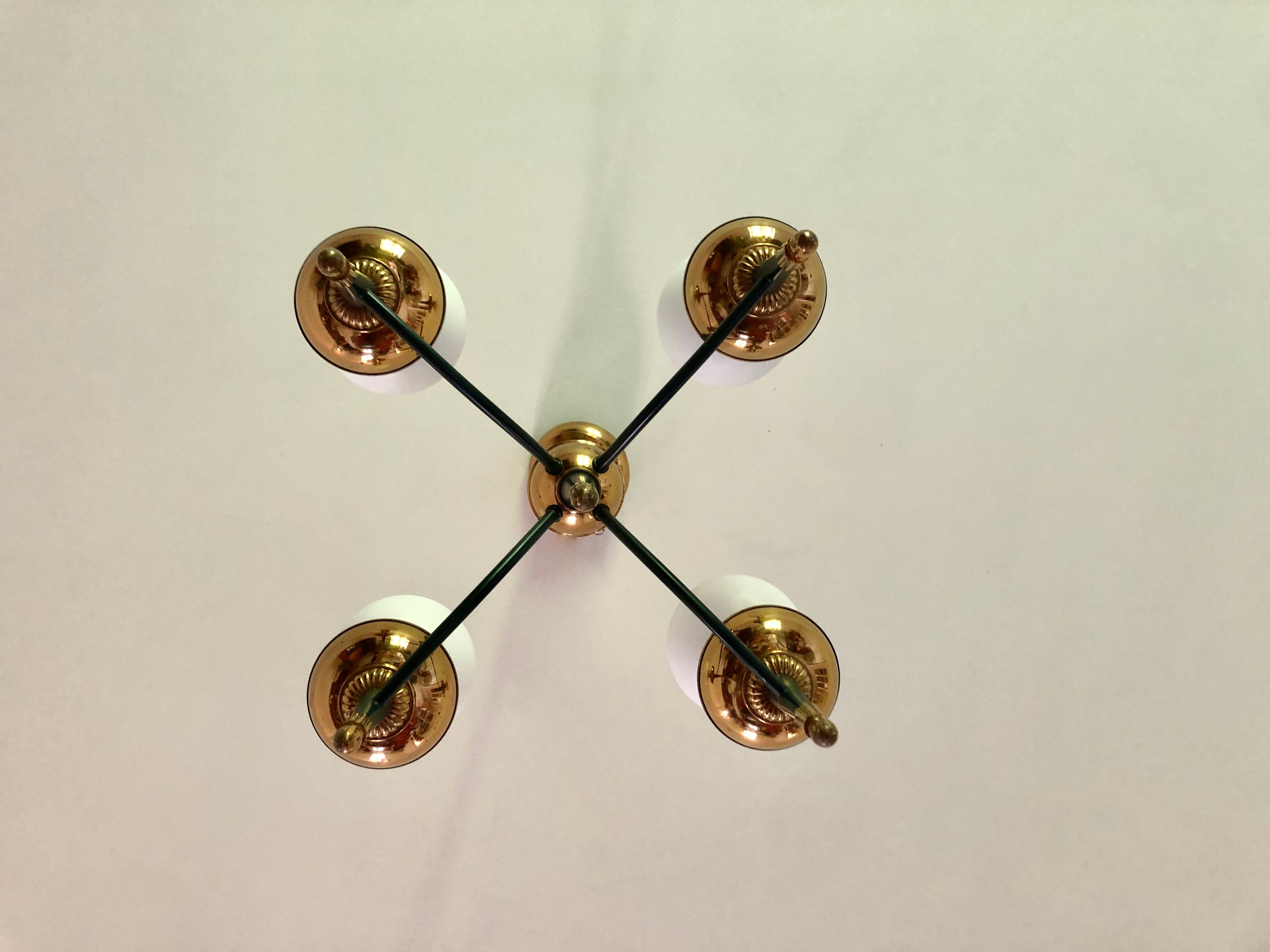 Green and gold directoire chandelier