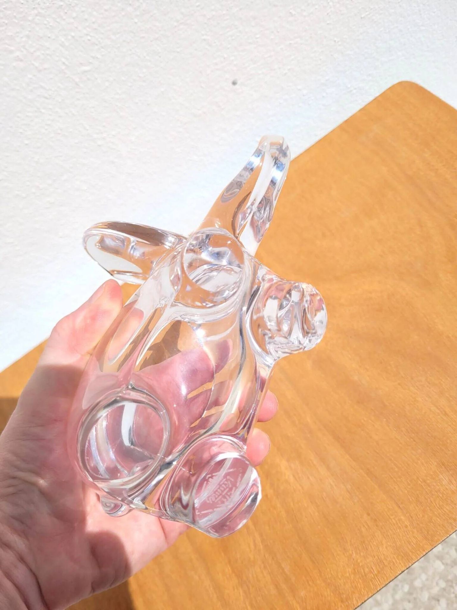 Vide-poche éléphant en cristal de Vannes années 60/70