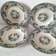4 assiettes creuses Gien Bouquets de Roses terre de fer bleu de prusse