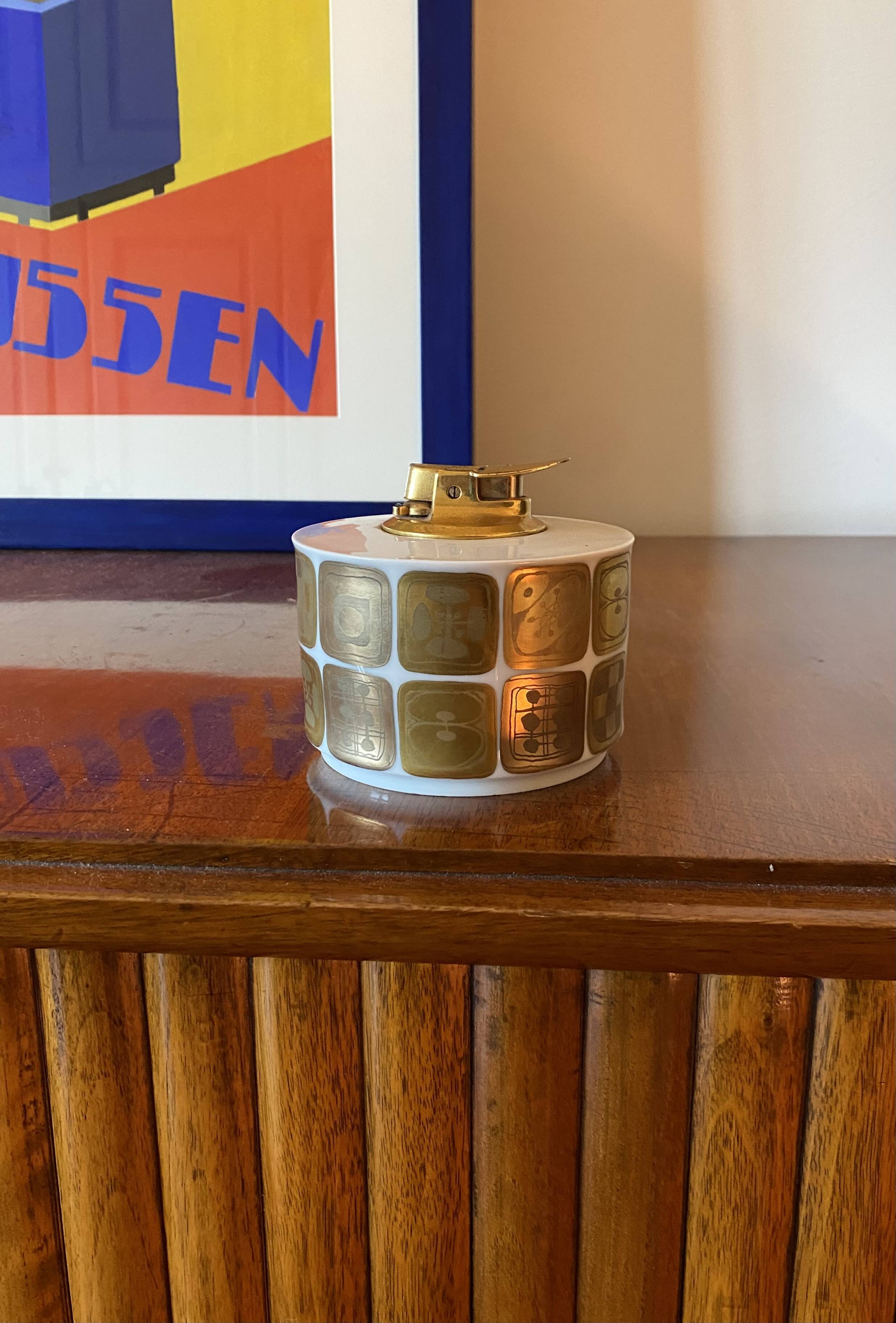 Mid-century porcelain table lighter, Bjorn Wiinblad for Rosenthal, 1970s