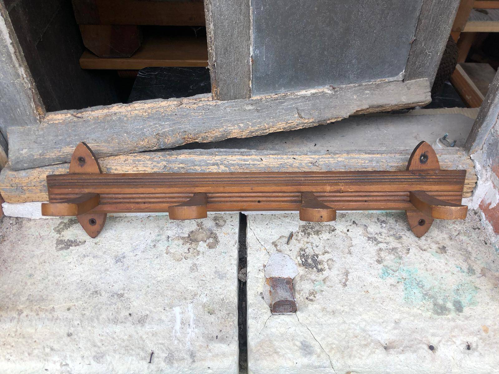 Wooden wall coat rack, vintage wall coat rack, entrance hall