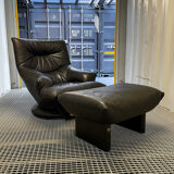 Ligne roset - armchair driver and sound ottoman 70's