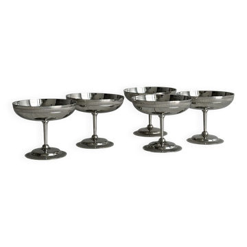Set of Letang Remy style stainless steel footed cups