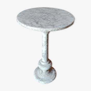Table guéridon sellette en marbre blanc