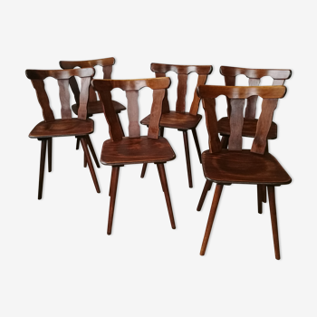 Set of 6 all-wood bistro chairs