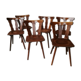 Set of 6 all-wood bistro chairs