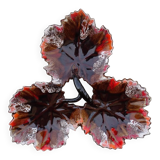 Trio de plats vintage français en céramique Vallauris en forme de feuille