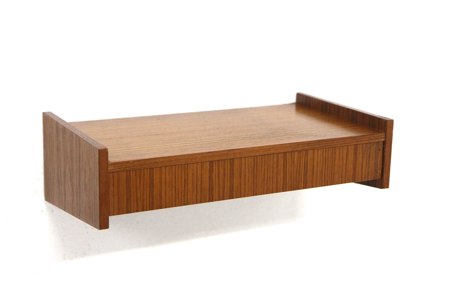 Teak wall console, suede, 1960