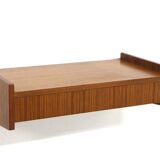 Teak wall console, suede, 1960