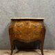 Louis XV style curved chest of drawers in marquetry