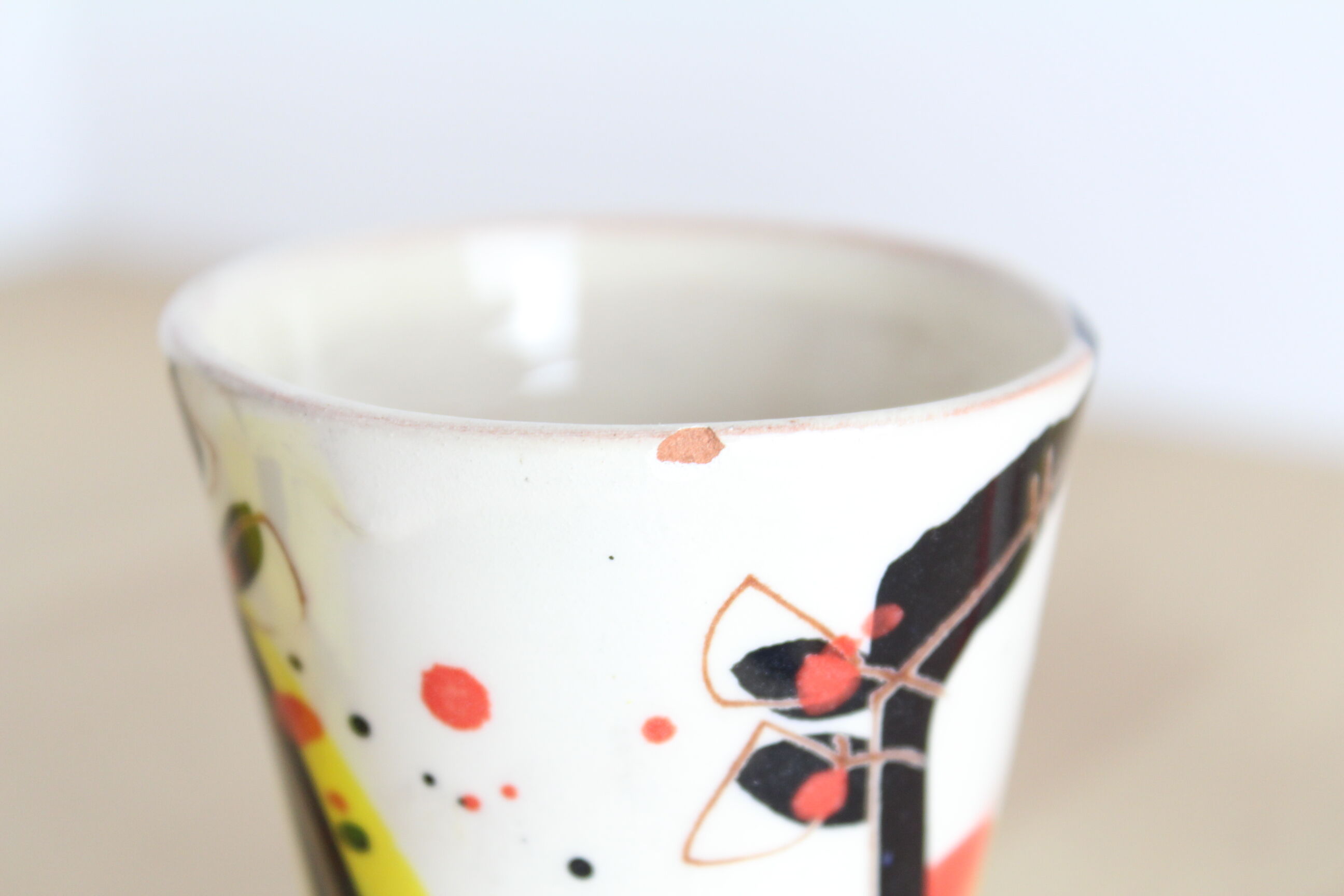 Set of 4 cups espresso/coffee glazed ceramic Patrick Galtier