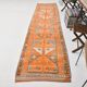 3x12 Rug For Laundry Orange Turkish Vintage Runner Rug, 95x370Cm SK 22033