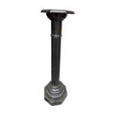 Sellette, colonne en bois noir