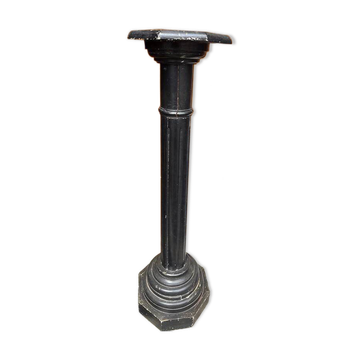 Sellette, colonne en bois noir