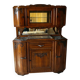 Buffet vaisselier Art déco ancien en bois massif et marbre