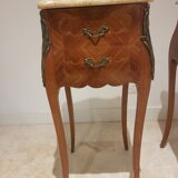 Pair of bedside tables marble top