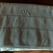 Old linen linen sheet triple row of days and embroidery peas 225 X 315 cm
