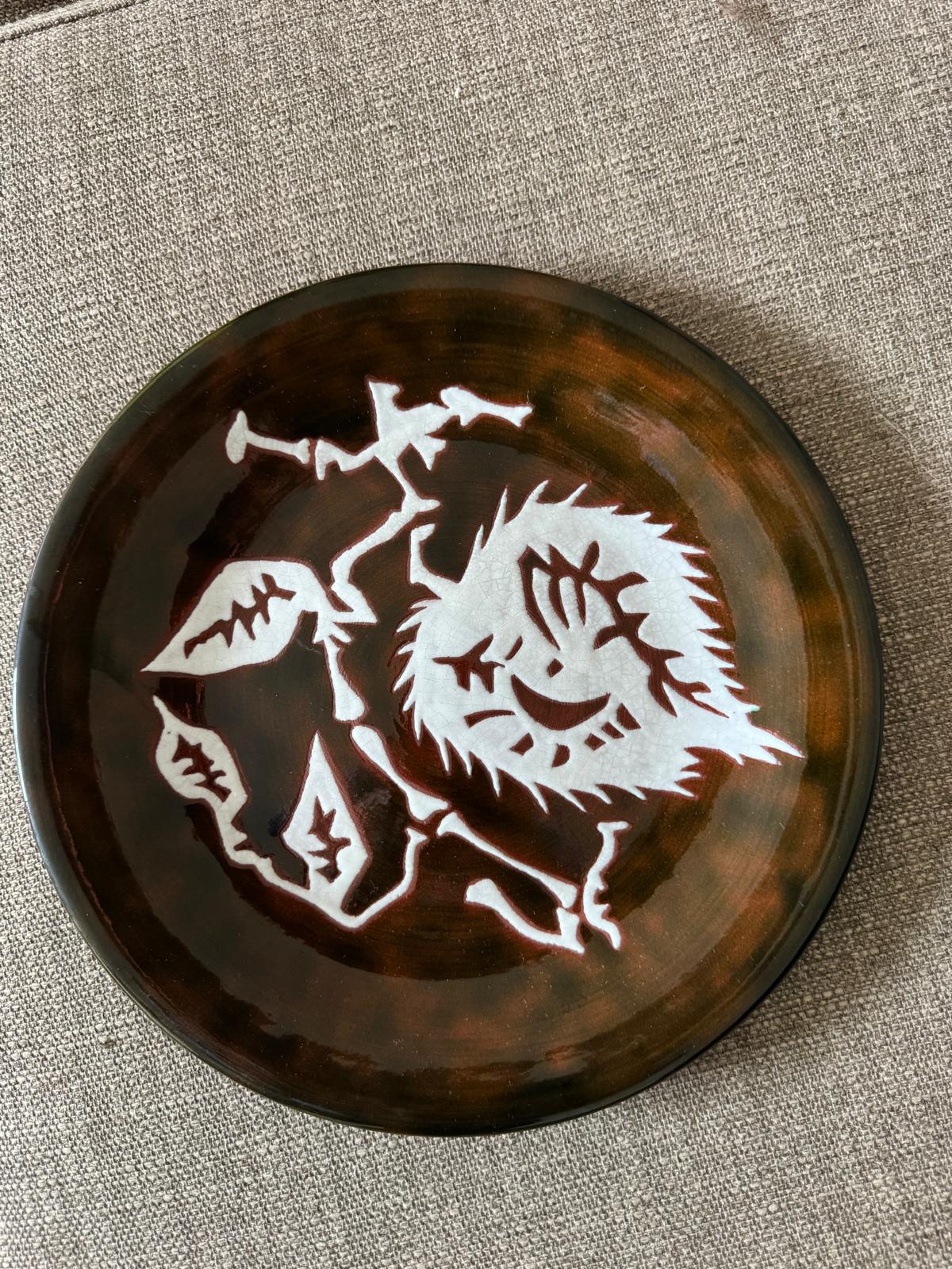 Glazed ceramic plate Jean Lurçat 1950