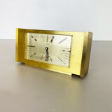 Vintage 1960s solid brass table clock Hollywood Regency Dugena, Switzerland