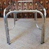 Mirror and chrome 70s glass coffee table
