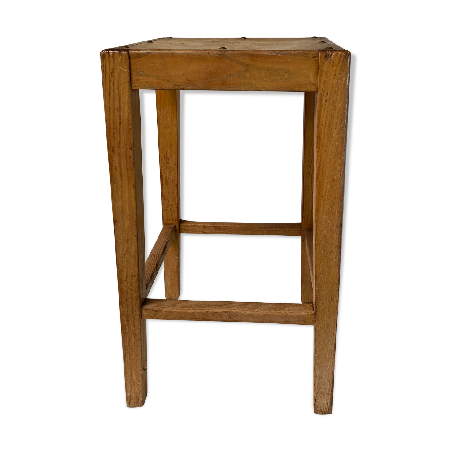 Studded oak farmhouse stool